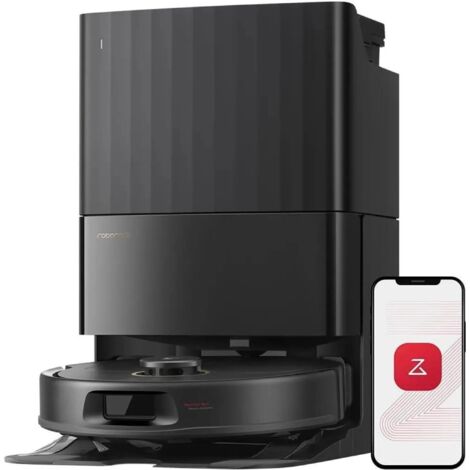 Roborock Qrevo S5V Saugroboter mit Wischfunktion&Hebarem Wischmopp, 12.000Pa Saugkraft, Zero-Tangle System, Warmlufttrocknung, Intelligente Hindernisvermeidung, Multifunktions-Dockingstation Schwarz