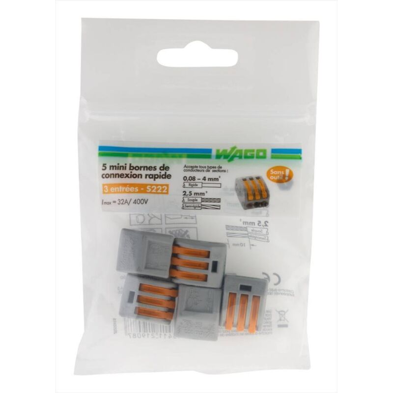 LAOMAOA 90-teiliges Hebelklemmen-Set – 2/3/5-polig, Steckbare Kabelverbinder 0,5-6mm², Kompatibel Mit Wago 221, Inkl. Box