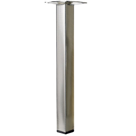HETTICH festes quadratisches Couchtischbein, gebürsteter grauer Stahl HETTICH