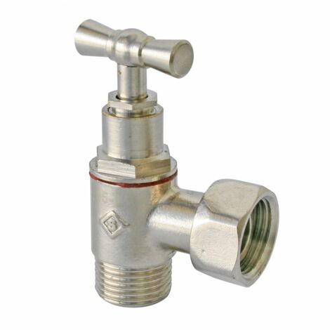 WC-Absperrhahn mit Eckventil aus Messing vernickelt SOMATHERM FOR YOU
