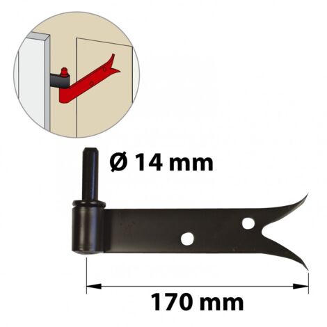 Vorlackiertes Stahl-Bilderscharnier, H. 80 x Ø 14 mm AFBAT
