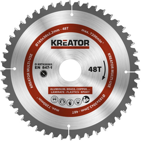 1 Kreissägeblatt 185 mm 2,2 mm 48 Zähne - 30 mm Bohrung KREATOR (1/3)