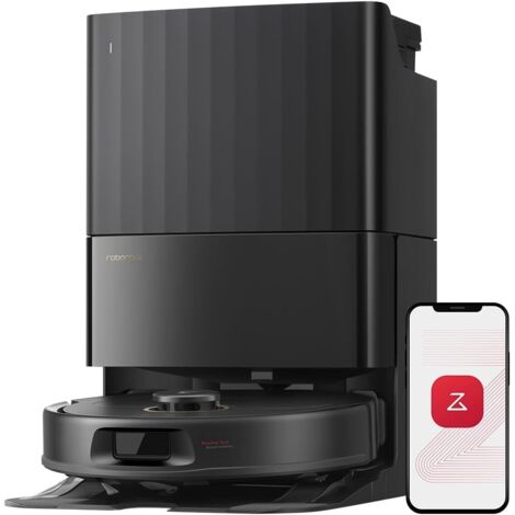 Roborock Qrevo S5V Robot Aspirador 12,000Pa de Succión, Doble Cepillo Anti Enredos, Evitación Inteligente de Obstáculos, Doble Mopa Giratoria Elevable, Auto Vaciado y Rellenado,Negro