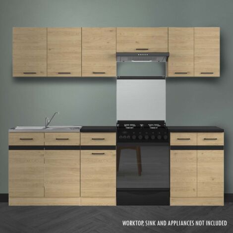 Summer 7 Unit Kitchen Cabinets Set 230cm - Bernstein Oak (1/5)