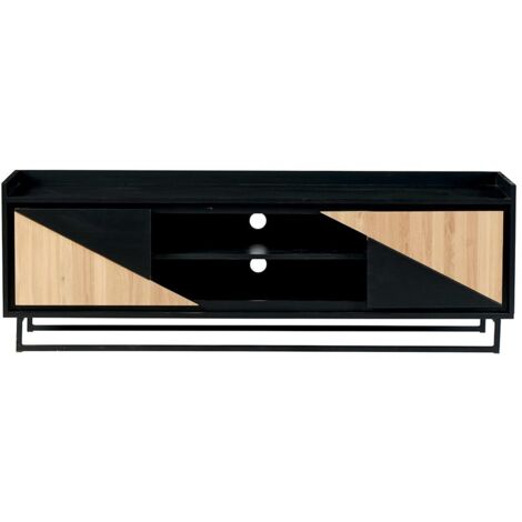 Meuble TV 2 portes en chêne et pin 180cm Casita TRATV 180 - 180x45x60 cm - Kayu Meuble (1/3)