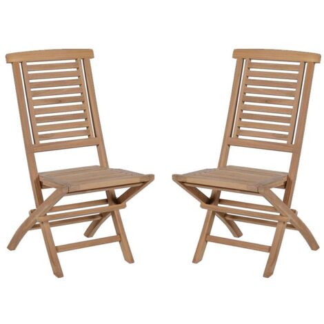 Lot de 2 chaises pliantes teck massif GARDEN modèle B - 48x60x95 cm - Kayu Meuble (1/5)