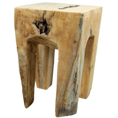 Tabouret carré en racine de teck 28cm Farmer Casita FARTABOU10CN - 28x28x41 cm - Kayu Meuble (1/4)