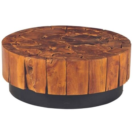 Table basse ronde teck massif recyclé Ø80cm Casita MELINA DKTABA 5 (1/3)
