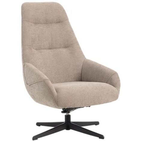 Fauteuil tournant relax tissu taupe MADO Casita (1/4)