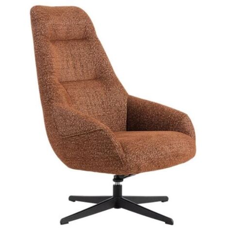 Fauteuil tournant relax tissu terracotta MADO Casita (1/4)