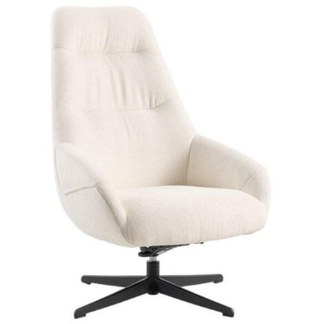 Fauteuil tournant relax tissu écru MADO Casita (1/5)