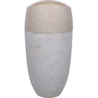 Vasque totem arrondie en marbre crème Ø40cm PGT-G CREAM - 40x40x90 cm - Kayu Meuble