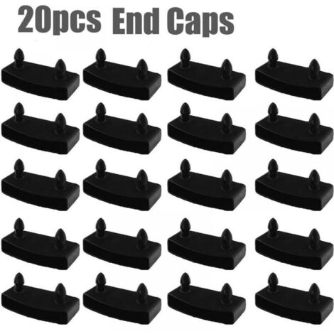 Lot de 20 supports de sommier à lattes 55 mm x 9 mm Support latéral interne noir Accessoires de literie en plastique