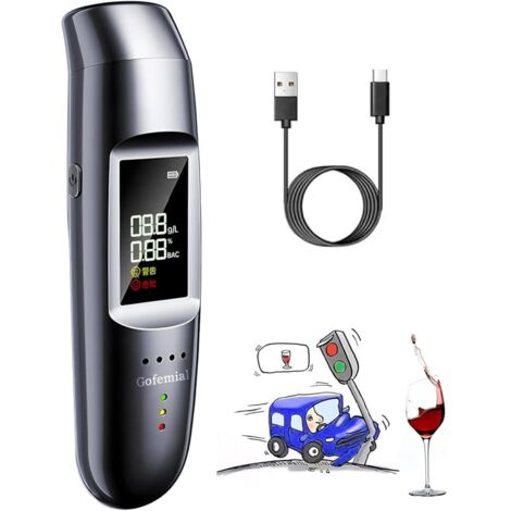 Ethylotest Electronique, Ethylotest Electronique Homologué NF Ethylometre Alcootest Portable Numérique Testeur d'alcool avec Ecran LCD d'Affichage, La Diffusion Vocale Alcoometre