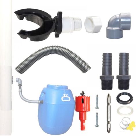 Recuperateur D Eau de Pluie pour Tuyau de Descente Ø 70-110mm, Récupérateur Eau de Pluie pour Toitures Jusqu'à 80 m², Collecteur Eau de Pluie, Récupérateur d'eau avec Accessoires de Montage