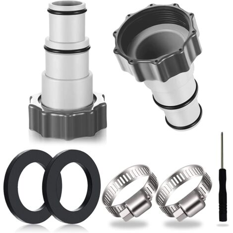 2PCS Adaptateur Tuyau Piscine, Adaptateur Piscine, Adaptateur pour Piscine, Adaptateur Tuyau Piscine, Adaptateur Tuyau pour Pompe, Raccord pour Tuyau Piscine Ø 32 et 38 mm