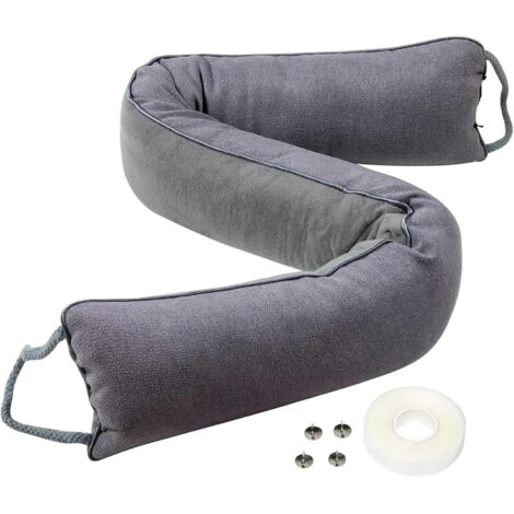Gris Boudin de Porte Isolant Froid 93 cm, Bas de Porte Isolant Thermique, Anti Froid et Anti Bruit, Coussin de Porte Tissu