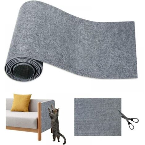 Protection Canape Chat Anti Griffe,Grattoir Chat Canapé Adhesif,Tapis Griffoir Chat Canapé,Tapis à Gratter Autocollant,Protege Canape Griffe Chat,Protecteur de Rayure de Chat-40×200cm Gris 1