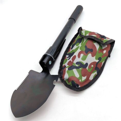 Mini Pelle Pioche Pliante, Pelle de Survie Pliante, Pelle Pliable Camping, pour La Randonnée en Plein Air, La Survie, Le Pelletage de La Neige, Le Jardinage, Le Camping, avec 1 Sac de Rangement