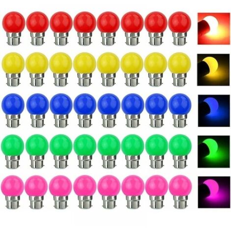 Lot de 40 Ampoules LED Multicolores B22 3W Équivalent 30W 300LM - Décoration Ambiance pour Fête, Maison, Bar (220-240V)