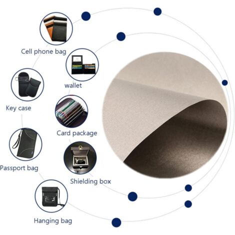 Kupfer-Nickel-Faraday-Gewebe 1,1 X 0,9 M – Militärischer Abschirmstoff, Blockiert WLAN, Bluetooth, GPS & Mehr, Nicht Waschbar