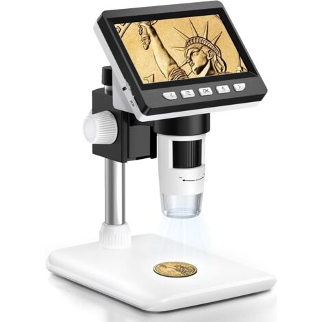 Digitales LCD-Mikroskop 50x–1000x, 4,3″ Bildschirm, 1080P, 8 LED – Mit Foto/Video, Für PC Und Mobil