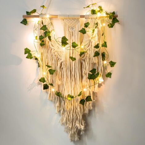 Lichterkette mit Blttern, 10 m Efeu-Lichterkette, knstliche grne Efeu-Ranke  mit 100 LED-Lichtern, Frhlingspflanzen-Dekoration fr Wand, Hochzeit,  Party, Gartenfest