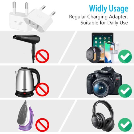 US Auf EU Steckdosenadapter - Reiseadapter Für Europa Deutschland Frankreich