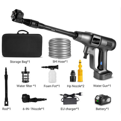 200 bar/2900 PSI kabelloser tragbarer Hochdruckreiniger mit 6-in-1-Düse, Hand-Autowaschanlage für die Autoreinigung und Gartenbewässerung