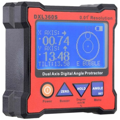 DXL360S Digitaler Winkelmesser mit zwei Achsen und 5-seitiger Magnetbasis, hochpräzise Wasserwaage mit zwei Achsen und digitaler Anzeige, 100 – 240 V, 50 – 60 Hz