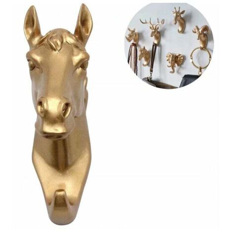 Garderobenständer & Garderobenständer Handtuchhalter Wandhaken Schlüsseltier Garderobe Goldenes Pferd