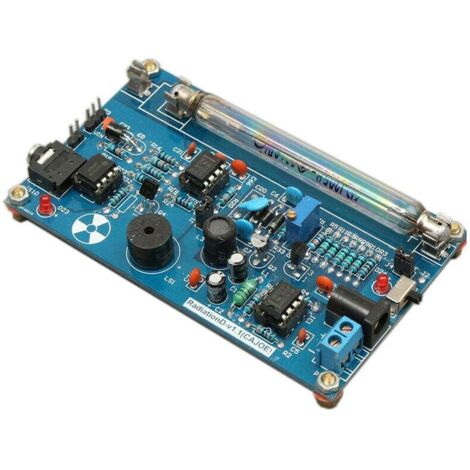Zusammengebautes DIY-Geigerzähler-Bausatzmodul, LCD-Anzeige für den Kernstrahlungsdetektor mit Ton- und Lichtalarmfunktion (zusammengebaut)