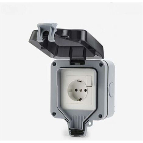 Wasserdichte IP66-Steckdose mit Schalter und wasserdichter Anschlussdose, staubdichte Außensteckdose, Wandsteckdose für Küche, Bad, Garage, Schwimmbad und Garten
