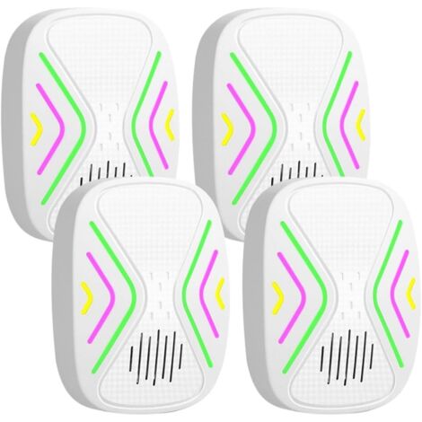 Ultraschall-Mückenabwehr, 4er-Pack, Ultraschall-Mückenabwehr, Nagetier-Insektenabwehr, Ultraschall-Mäuse und -Rattenabwehr, geräuschlos, ungiftig, wirksam gegen Mäuse und Ratten