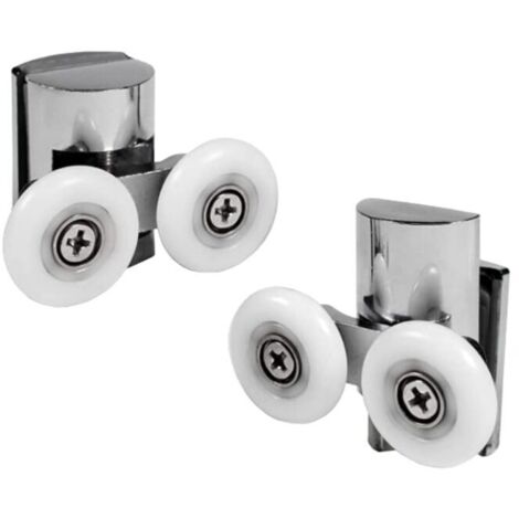 Stück Doppelrollen – für Duschschiebetür, 2 Räder 23 mm Durchmesser, Badezimmer-Duschrolle aus Zinklegierung, 23 mm, 2 Stück Auf- und Ab-Rollen für Duschtür Guazhuni (1/5)