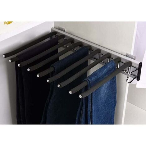 9-armiger verschiebbarer Hosenbügel für Hosen, Edelstahl-Hängestange, Hosenbügel, Jeans, Schrankbügel – Kleiderschrank, Aufbewahrungsstange (1/5)