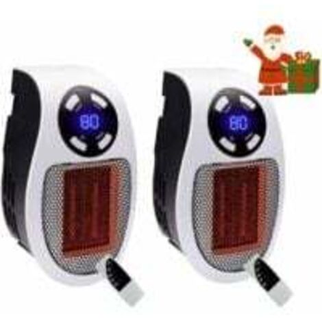 Stück 500 Watt Keramik-Heizlüfter, Mini-Heizlüfter, tragbare Heizung mit Thermostat und Timer, für Büro, Schlafzimmer, Wohnzimmer (Weiß-A)