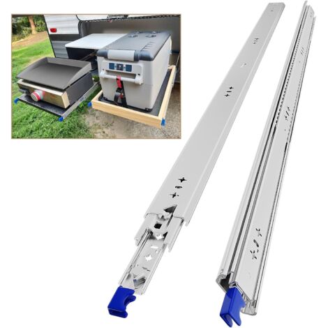 Hochleistungs-Schubladenschienen, Tragkraft bis zu 120 kg, mit Schloss, Auszug 300 350 400 450 500 550 600 650 700 750 800 850 900 950 1000 mm, 1 Paar (2 Stück) (1/5)