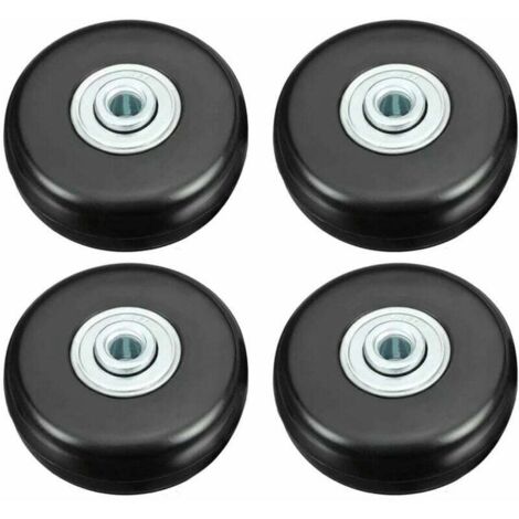 Kofferrolle, Hochleistungs-Kofferreparaturrolle, 43 mm, dämpfende Gummi-Universal-Lenkrolle, Ersatz-Tragerolle, 4-tlg. für Koffer/Gepäck/Rucksack (1/4)
