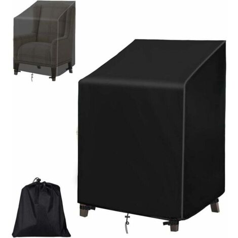 Gartenstuhl-Abdeckung (68 × 68 × 80/120 cm), 210D Oxford wasserdichte Stapelstuhl-Abdeckung, stapelbare Outdoor-Sessel-Abdeckung, Gartenmöbel-Abdeckung (1/5)