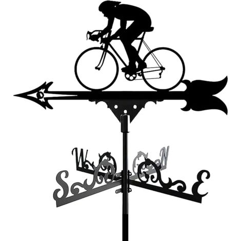 Metall Fahrrad Wetterfahne Mond Wetterfahne Dekoration Wetterfahne Vintage Schwarze Wetterfahne