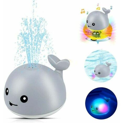 Baby Badespielzeug Wal Wasserstrahl Baby 1 2 3 Jahre alt Jungen Mädchen, Poolspiele Badespielzeug Sprühspielzeug mit Blinklicht und musikalischem Brunnenspielzeug, Geschenk für Kinder, (1/5)