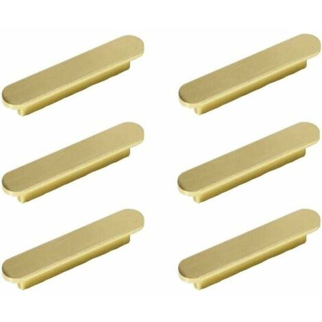6er-Set goldene Griffe, goldener Küchenschrankgriff – Schrankgriffe aus gebürstetem Messing, Möbelgriff, Mittenabstand 128 mm