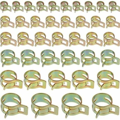 60 Stück Federclip-Schlauchschellen, Rohrfederclip-Schellen, verstellbare Schlauchschelle, 6 verschiedene Größen zum Befestigen flexibler Rohre und Schläuche