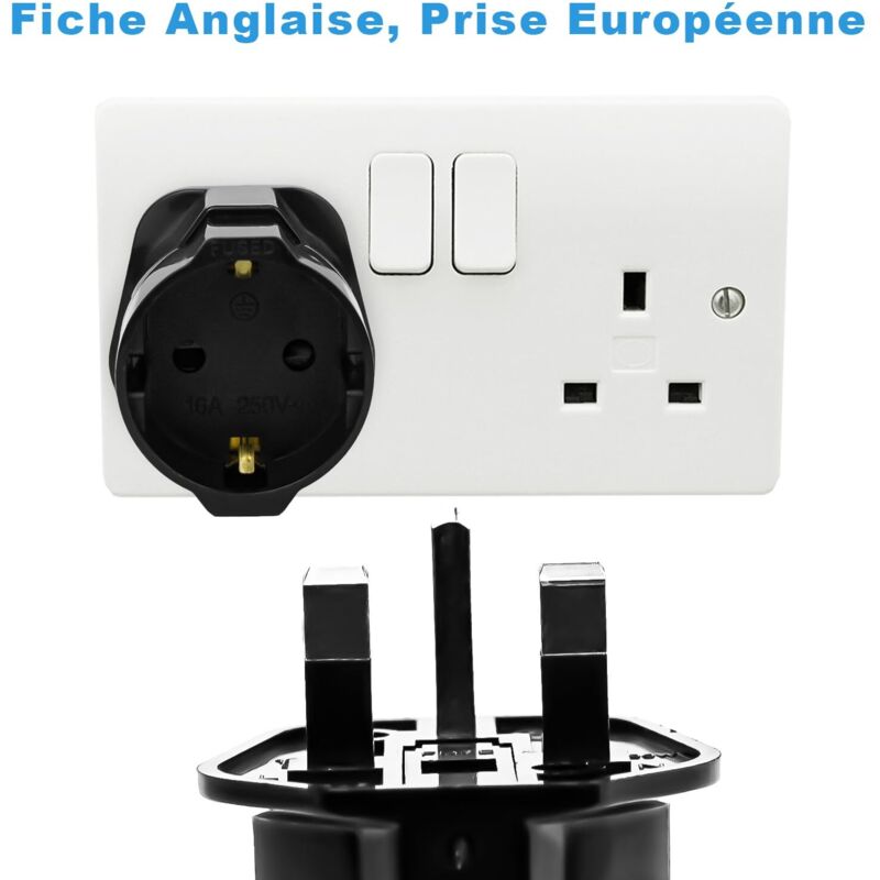 JSVER Adattatore Presa Inglese,Adattatore da Viaggio UK Adattatore da Viaggio con 4 Porte (2 USB C&2 USB A), Adattatore Di Tipo G Adatto per Regno Unito, Irlanda, Dubai, Maldive-Bianco