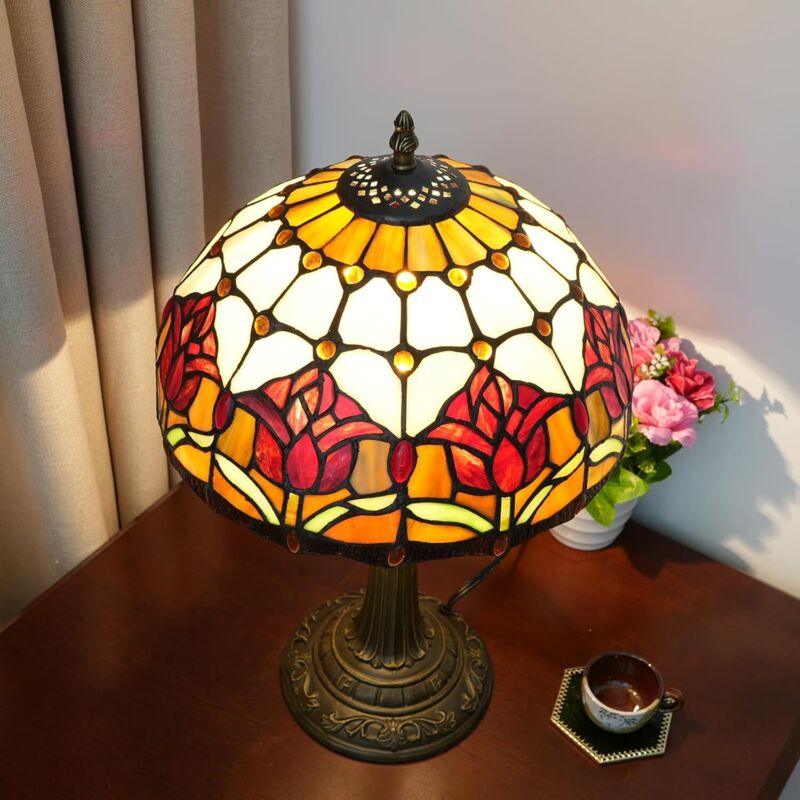 WIYETY Lampada Tulipano Fai Da Te Con Copertura In Vetro – Luce Notturna USB, Rosa, 16,5 Cm - 3