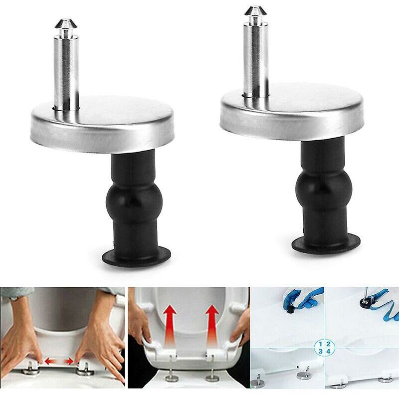 Kit Fissaggio Sedile WC Con Viti In Acciaio Inox E Tappi In Gomma, 4 Pezzi, Universale - 2