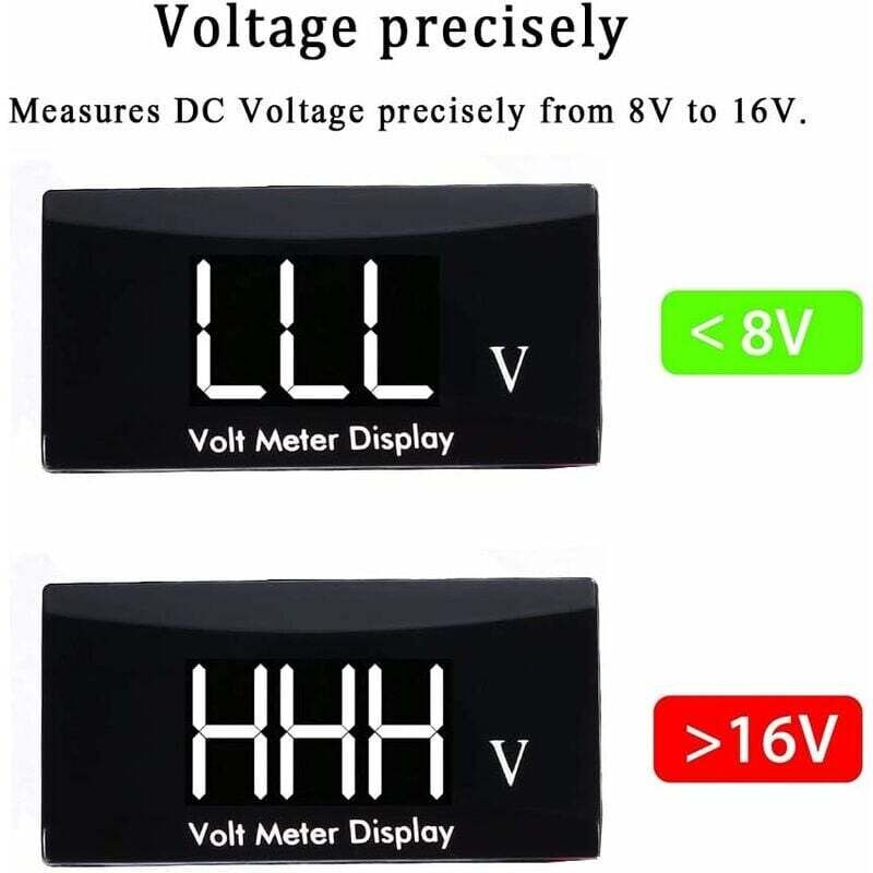 2Pcs 12V DC Voltmetro Impermeabile Digitale Voltmetro Display LED Adatto per Auto Moto SUV ATV Marine(Blu