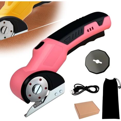 FIVAVA Taglierina elettrica per cartone, 4 V, senza fili, universale, per cartone, tessuto, pelle, feltro, plastica, con 2 lame, unità di illuminazione