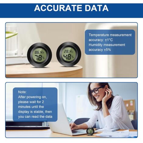 Confezione Da 12 Termometri Digitali LCD - Igrometro 2 In 1 Con Misura In °F - Per Interni, Serre E Cantine - 2